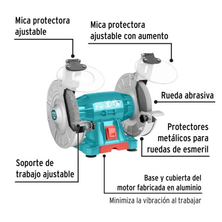 ESMERIL ELECTRICO TOTAL 6" 150W UTBG15015