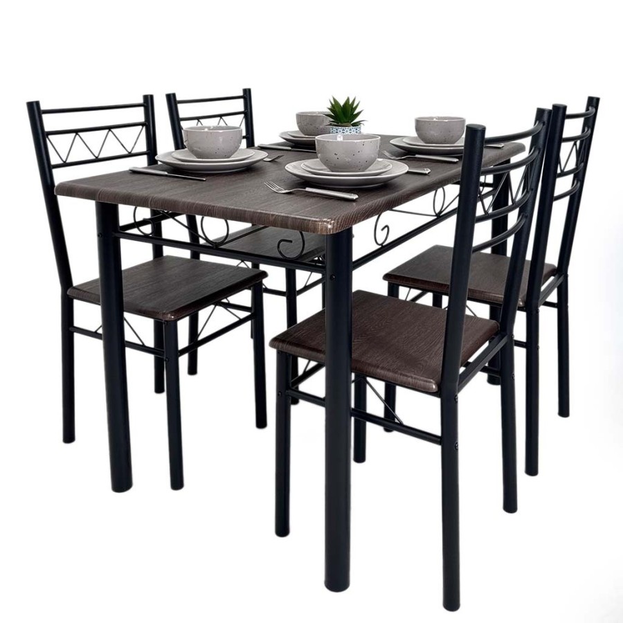 COMEDOR 4 SILLAS METAL/MADERA CO-8024 TAIKE 