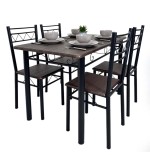COMEDOR 4 SILLAS METAL/MADERA CO-8024 TAIKE 