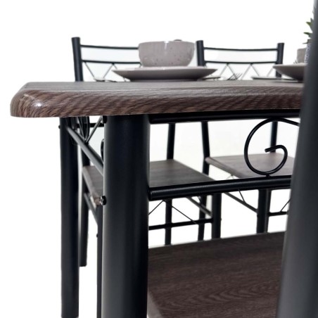 COMEDOR 4 SILLAS METAL/MADERA CO-8024 TAIKE 