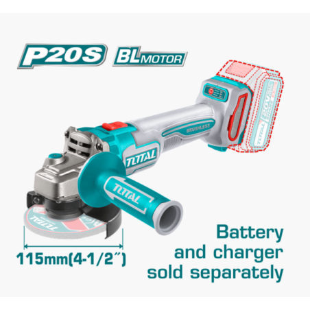 ESMERILADORA ANG TOTAL 4 1/2" 20V C/1B UTAGLI2011587/ 11522