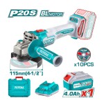 ESMERILADORA ANG INAL TOTAL 4 1/2 20V 1 BAT UTAGLI271531 1000W 4AH 