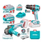 COMBO 20V TALADRO + ESMERIL TOTAL 4 1/2" UTCKLI20273