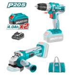 COMBO 20V TALADRO + ESMERIL TOTAL 4 1/2" UTCKLI20273