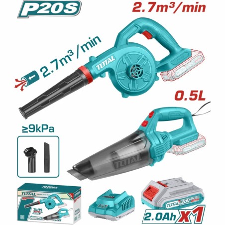 SOPLADORA INAL TOTAL + ASPIRADORA 20V UTOSLI240998 