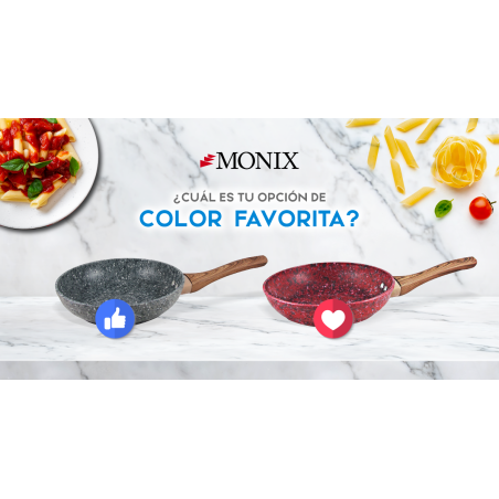SARTEN MONIX GRANITO GRIS/ ROJO/AZUL 26CM