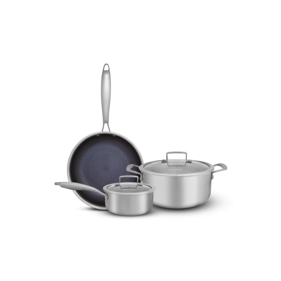 JUEGO OLLAS MONIX DIAMON 3PLY 5PCS INOX 