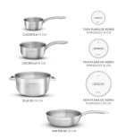 JUEGO OLLAS MONIX STEEL MASTER 7PCS INOX
