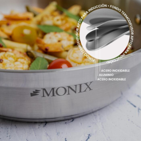 JUEGO OLLAS MONIX STEEL MASTER 7PCS INOX