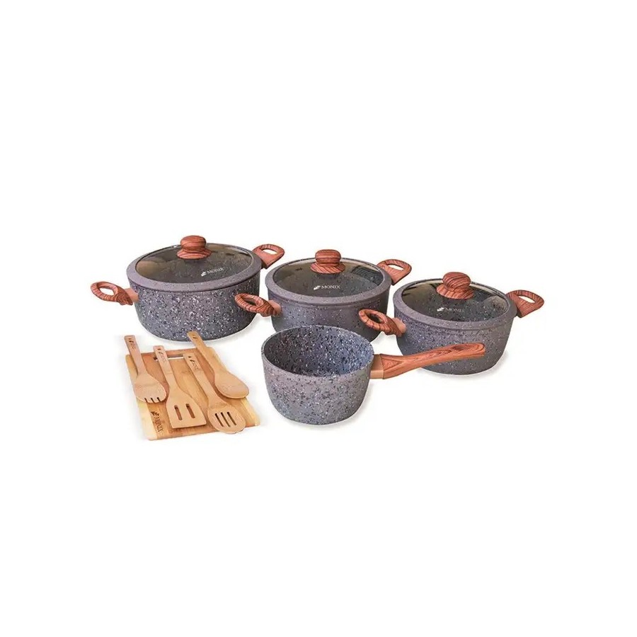JUEGO DE OLLAS MONIX GRANITO 12PZS COLORES 074083