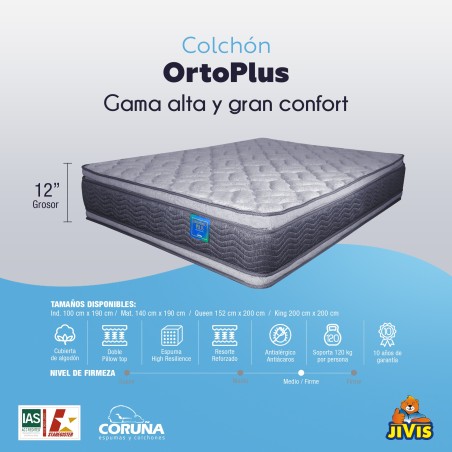 COLCHON MATRIMONIAL RESORTE ORTO-PLUS CORUÑA