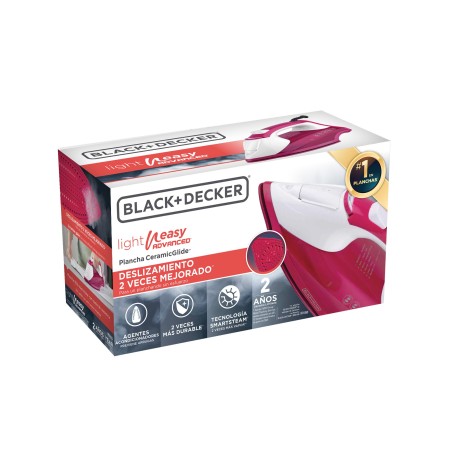 Plancha de vapor BLACK+DECKER Suela de Cerámica roja