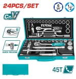 JUEGO CUBOS TOTAL 1/2" 24PCS THT141253