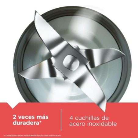 LICUADORA B+D INOX 700W 8 VEL VIDRIO 1.25L BL0876-2SDLA 