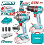 PISTOLA IMPACTO TOTAL 20V + TALADRO UTCKLI20275