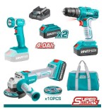 COMBO TOTAL 20V UTOSLI241292 TALADR + PIST IMP + ESMERIL + LINT 