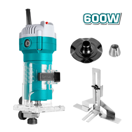 ROUTER PALMA TOTAL 600W 1/4" UTLT6001 + JUEGO CUCHILLAS 12PCS