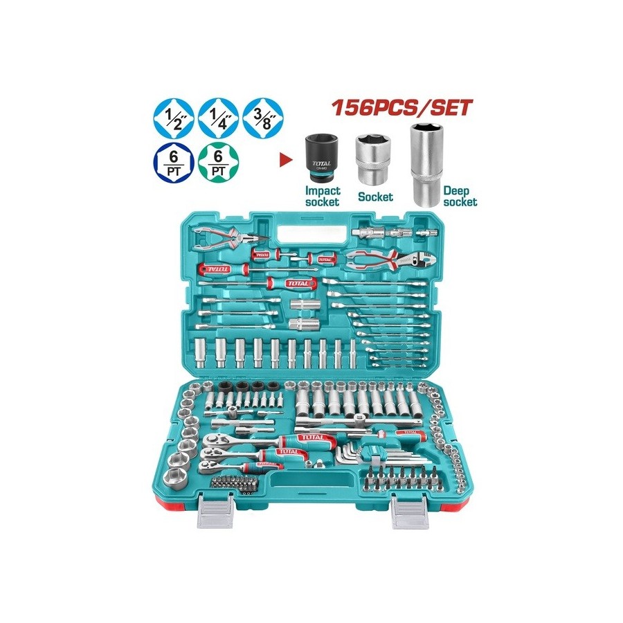 JUEGO HERRAMIENTAS TOTAL 156PCS THKTHP21566