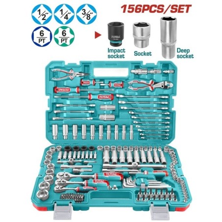 JUEGO HERRAMIENTAS TOTAL 156PCS THKTHP21566
