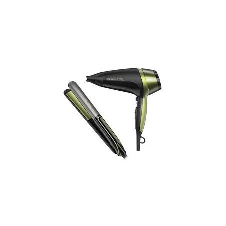 COMBO ALISADORA REMINGTON S12A + SECADORA D13A SHINE THERAPY