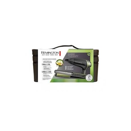 COMBO ALISADORA REMINGTON S12A + SECADORA D13A SHINE THERAPY