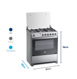 COCINAS GAS INDURAMA 32¨ MARSELLA SILVER 6Q