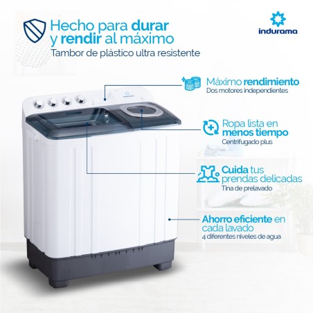 LAVADORA SEMI INDURAMA 13KG LRI-13BLSA REFORZADA