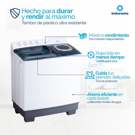 LAVADORA SEMI INDURAMA 18KG LRI-18BLSA REFORZADA
