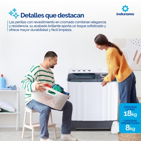 LAVADORA SEMI INDURAMA 18KG LRI-18BLSA REFORZADA