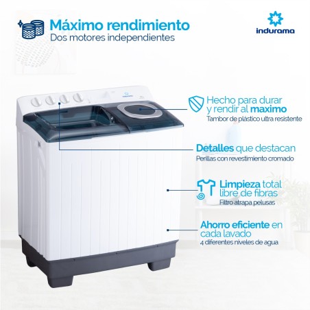 LAVADORA SEMI INDURAMA 21KG LRI-21BLSA REFORZADA