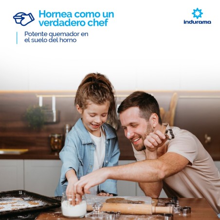 COCINA GAS INDURAMA 20" CADIZ PLUS SILVER FUNDI ENC/AUTO