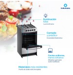 COCINA GAS INDURAMA 20" CADIZ PLUS SILVER FUNDI ENC/AUTO
