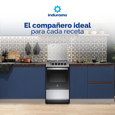 COCINA GAS INDURAMA 20" CADIZ PLUS SILVER FUNDI ENC/AUTO