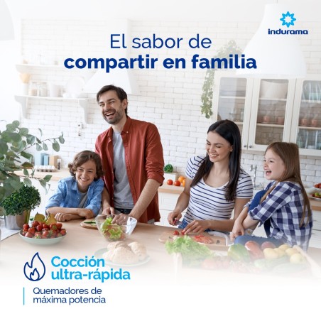 COCINA GAS INDURAMA 20" CADIZ PLUS SILVER FUNDI ENC/AUTO