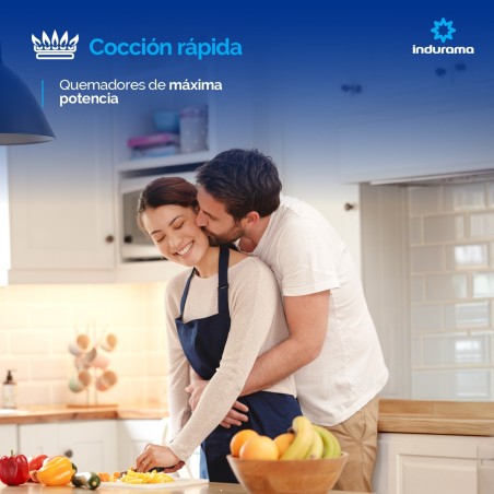 COCINA GAS INDURAMA 24" CORUÑA FUNDI INOX