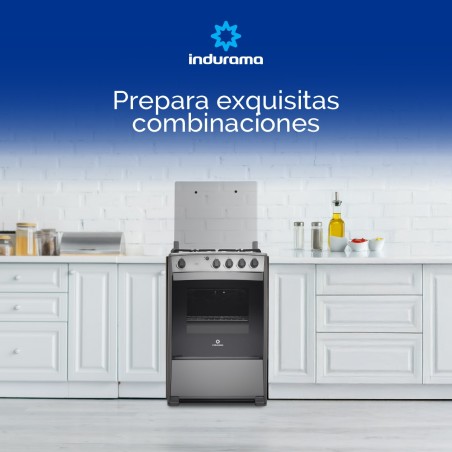 COCINA GAS INDURAMA 24" CORUÑA FUNDI INOX