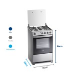 COCINA GAS INDURAMA 24" CORUÑA FUNDI INOX