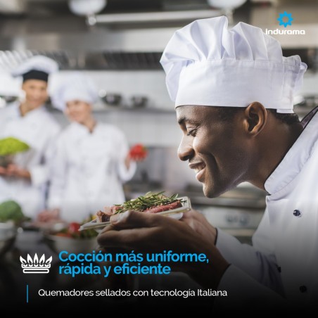 COCINA GAS INDURAMA 30" MONTECARLO INOX DORADOR Y CONVECCION