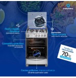 COCINA GAS INDURAMA 24" MERIDA ENC/AUTO INOX DORADOR/GAS