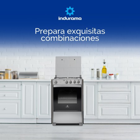 COCINA GAS INDURAMA 24" MERIDA ENC/AUTO INOX DORADOR/GAS
