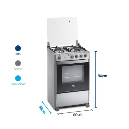 COCINA GAS INDURAMA 24" MERIDA ENC/AUTO INOX DORADOR/GAS