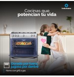 COCINA GAS INDURAMA 30" TURIN LUJO INOX 5Q DORADOR/GAS