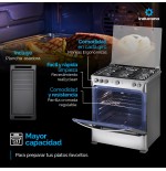 COCINA GAS INDURAMA 30" TURIN LUJO INOX 5Q DORADOR/GAS
