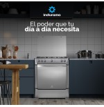 COCINA GAS INDURAMA 30" TURIN LUJO INOX 5Q DORADOR/GAS