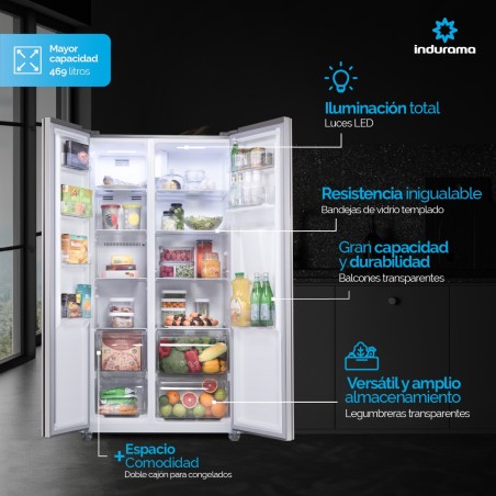 REFRI SXS INDURAMA 17CF INVERTER INOX DISPEN RI-770D