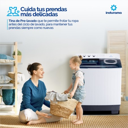 LAVADORA SEMI INDURAMA 15KG LRI-15BLSA REFORZADA