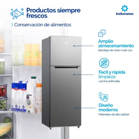 REFRI AUTO INDURAMA 9CF INOX RI-389 LED