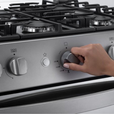 COCINA GAS INDURAMA  30" NAPOLI 6Q SILVER FUNDI ENC/AUTO