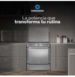 COCINA GAS INDURAMA  30" NAPOLI 6Q SILVER FUNDI ENC/AUTO