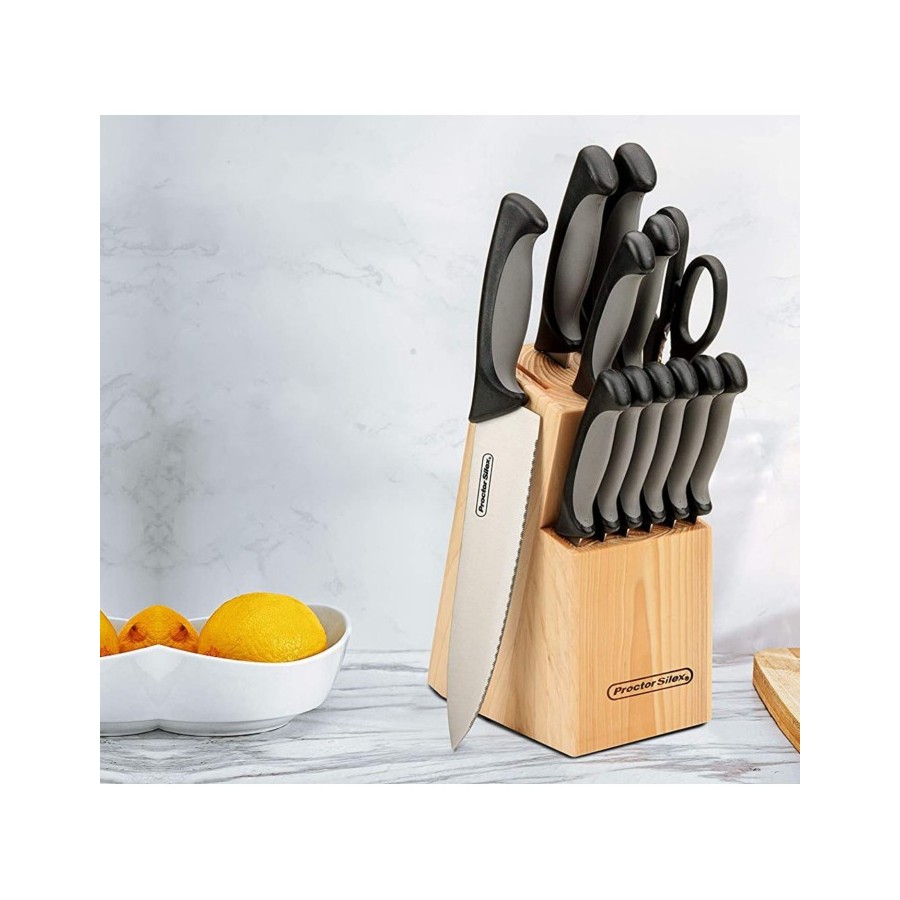 SET CUCHILLOS PROCTOR SILEX 13 PZ B/MADERA PDA603